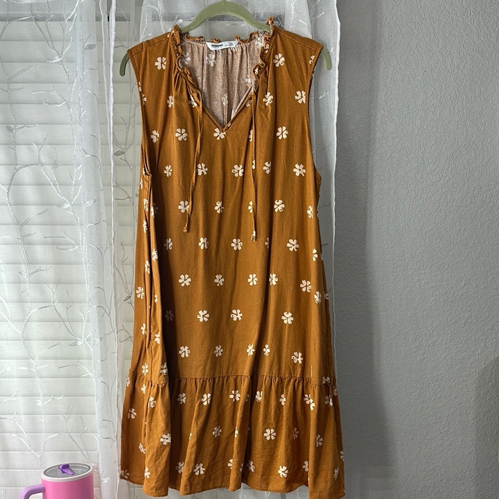 Sonoma Brown and White Mini Dress